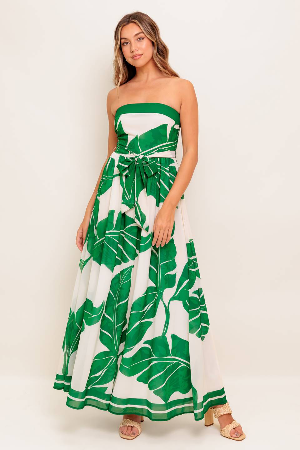 PURE MOMENT GREEN WOVEN ANKLE DRESS Flying Tomato